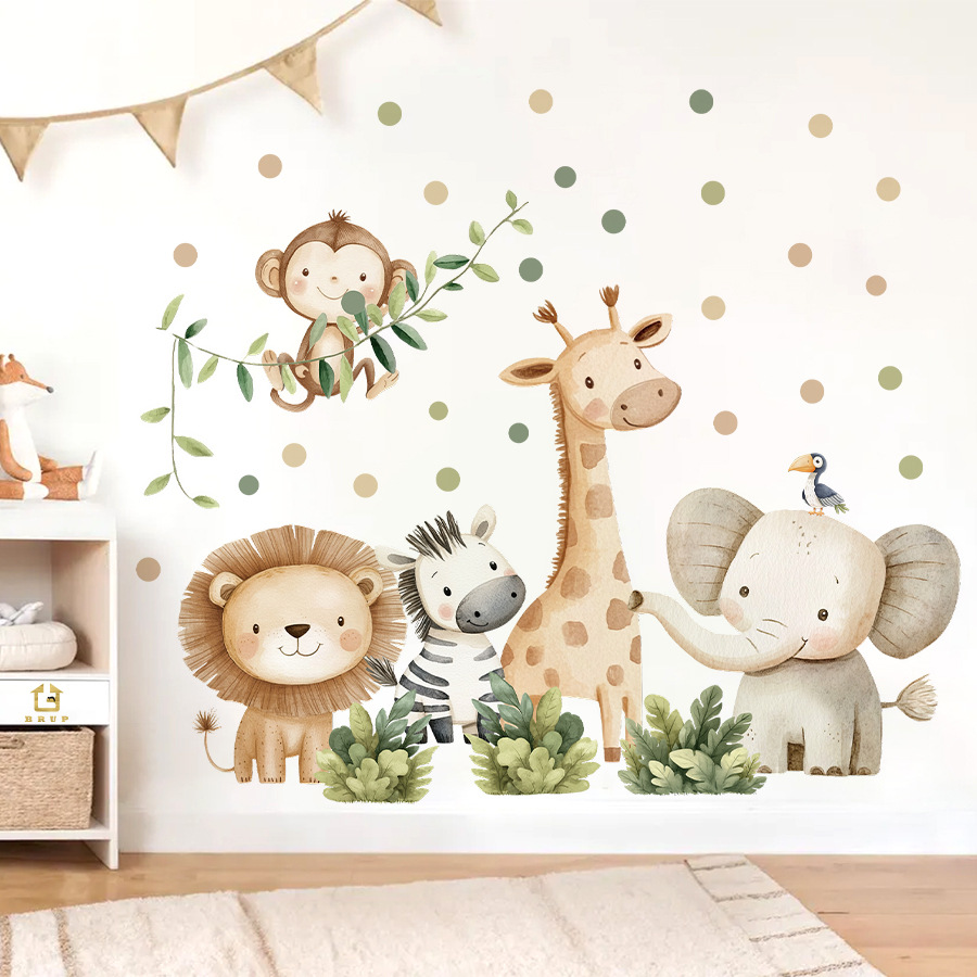 Baby Nursery Decor Girl - Pegatinas de pared de animales del
