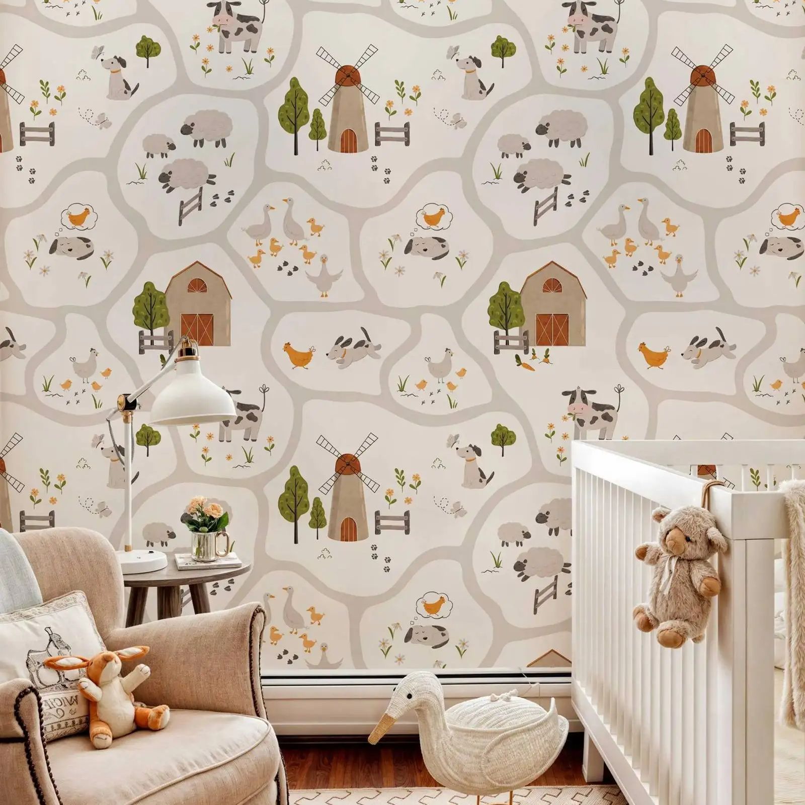 Baby Nursery Peel And Stick Wallpaper - Papel pintado para niños con bonitos