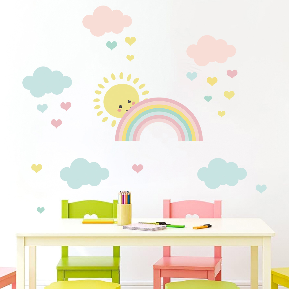 Baby Nursery Decor Girl - Calcomanías de Pared de Dibujos Animados